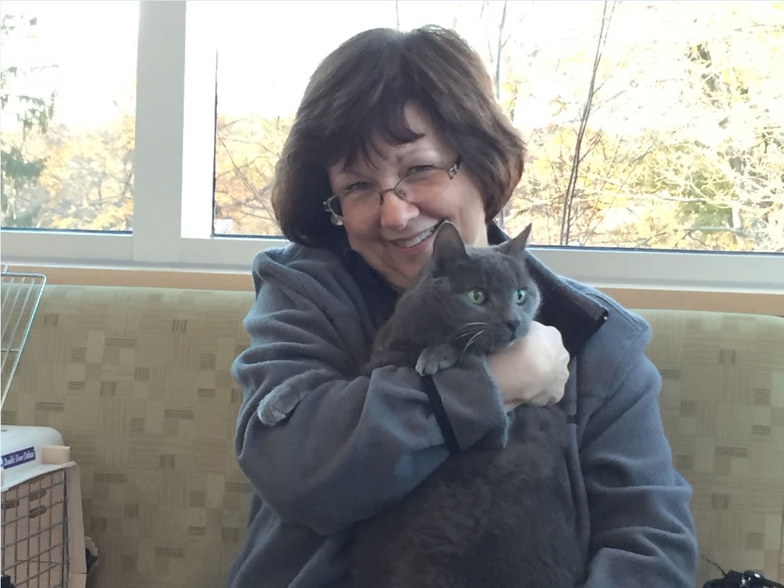 Lynn Ryan and her cat Cesar